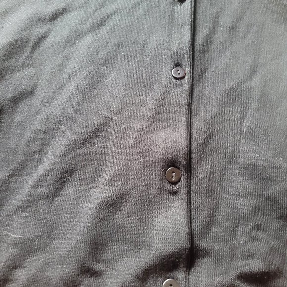 NWT Silk Black Beaded Cardigan Pierre Cardin, sz L-XL - Picture 10 of 10